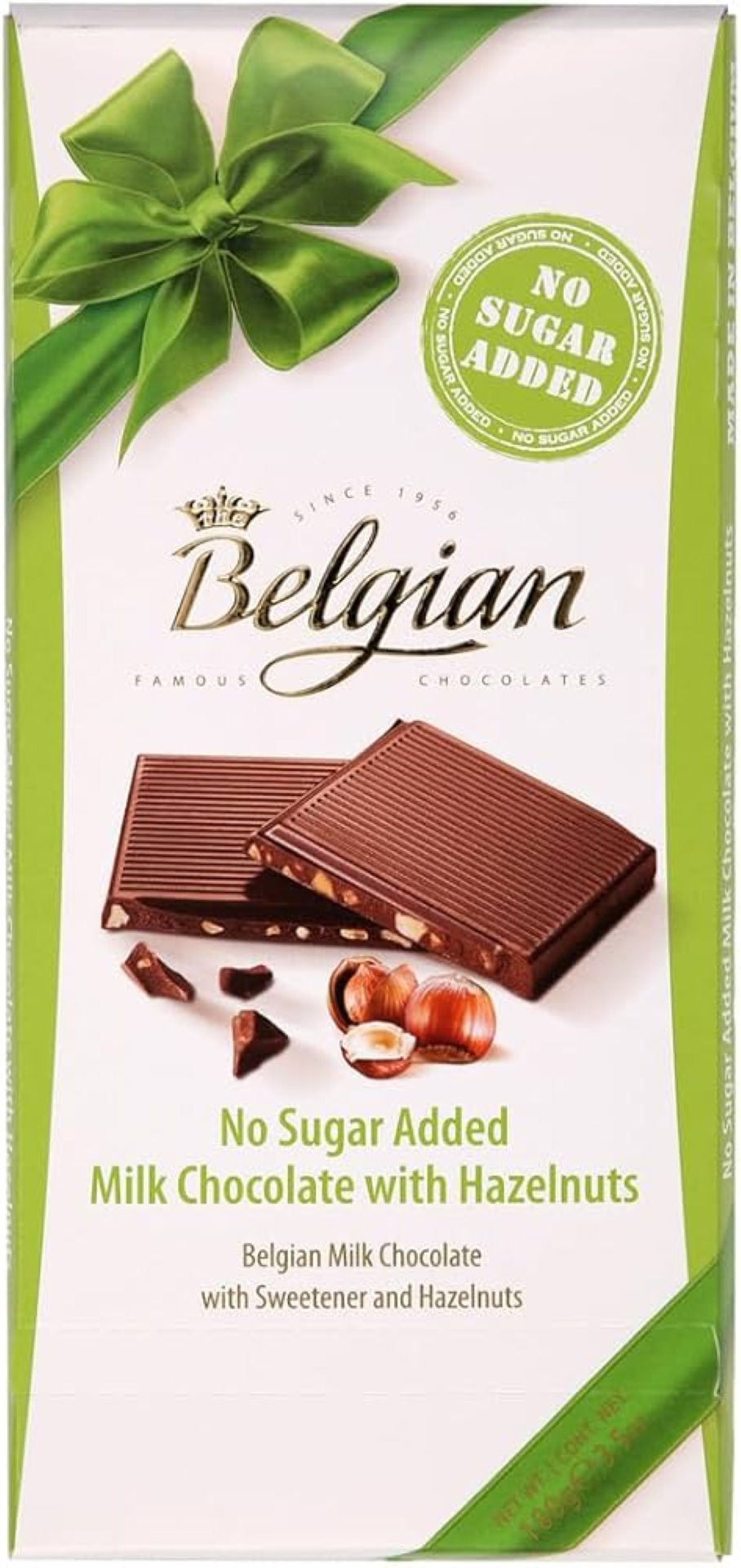 THE BELGIAN NAS MILK CHOC W/HAZELNUT 100G